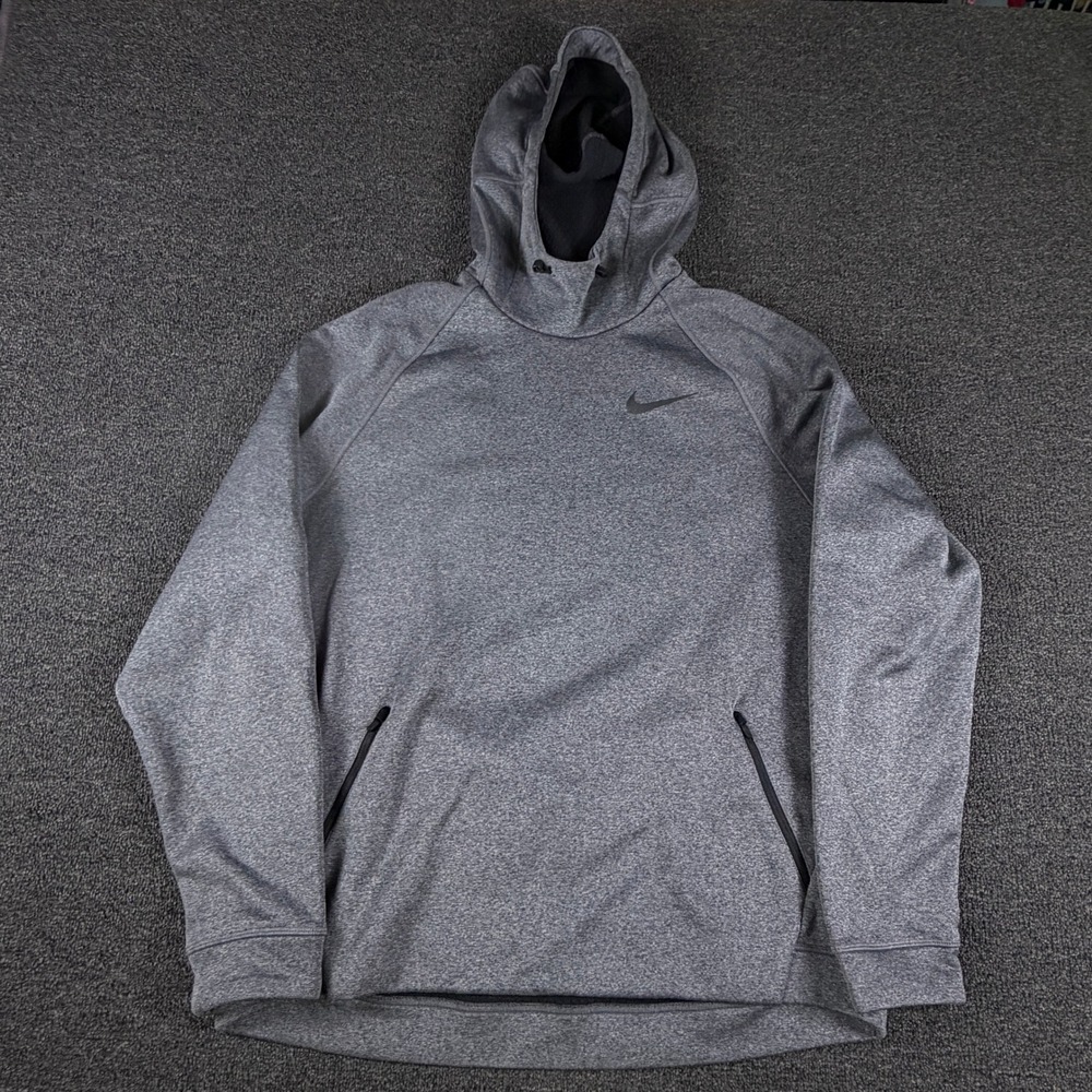 Nike Hoodie Mens XL 800221-071 Gray Dri-FIT Pullover Training EUC